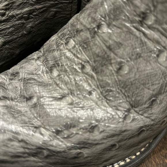 Vintage Gray Ostrich Leather Cowboy Boots | Women’s 6.5 | Tony Lama Style - Picture 13 of 15